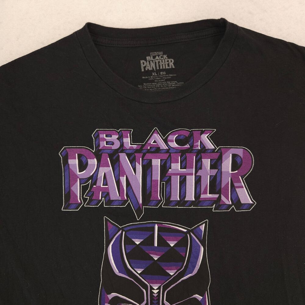 Marvel Black Panther Graphic Short Sleeve Casual Shirt Mens Size XL Black